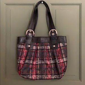 Coach handbag, winter, plaid matching set